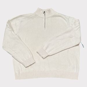 Goodthreads Men's Cream Half-Zip Sweater – Size XXL (NWT)